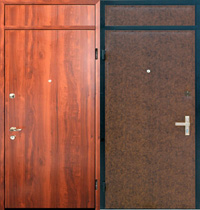 Металлическая дверь Ламинат со вставкой Ламинат (со вставкой) + Винилискожа (со вставкой)