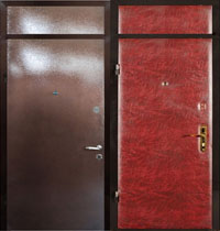 Дверь стальная Порошковое напыление  + Винилискожа со вставками